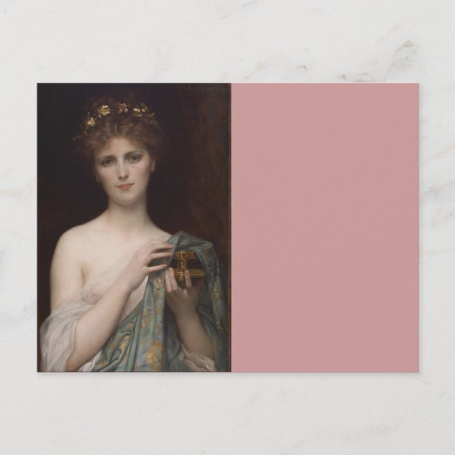 Postal Pandora y la caja (Anverso)