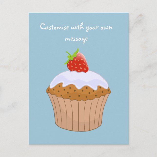 Postal Panecillo de Fresa Custom Cute (Anverso)
