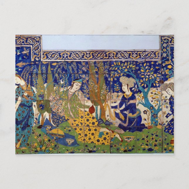 Postal Panel de baldosas de barro acristalado, Isfahán (Anverso)