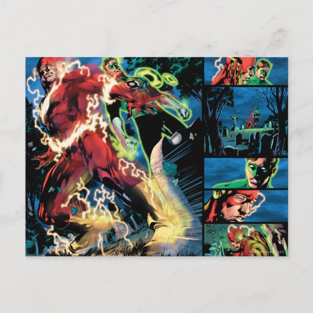 Postal Panel de relámpago y linterna verde (Anverso)