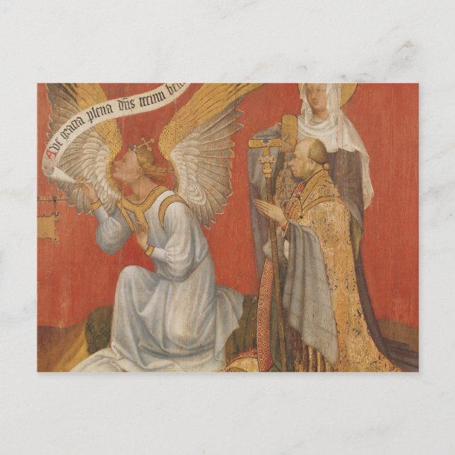 Postal Panel de un díptico que representa al Ángel (Anverso)