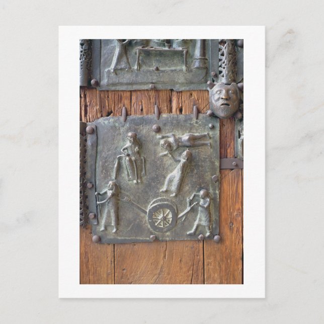 Postal Panel desde la puerta izquierda, siglo XII (bronz (Anverso)
