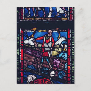 Postal Panel que representa la parábola de la ducha