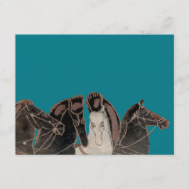 Postal Panoplia - caballos del carro del griego clásico