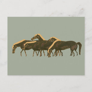 Postal Panoply - Antiguo jarrón griego de caballos