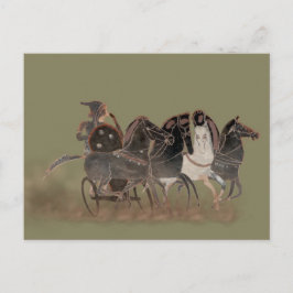 Postal Panoply - Carro y caballos griegos antiguos cerca