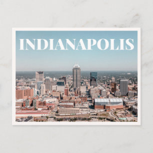 Postal Panorama aéreo de Indianapolis Downtown Indiana