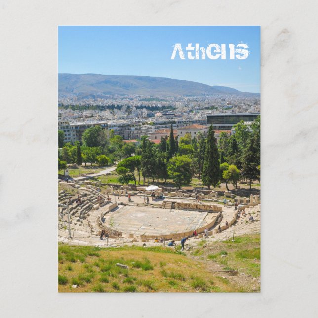 Postal Panorama de Atenas, Grecia (Anverso)