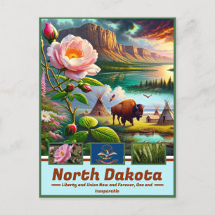 Postal Panorama de Dakota del Norte: Viaje panorámico
