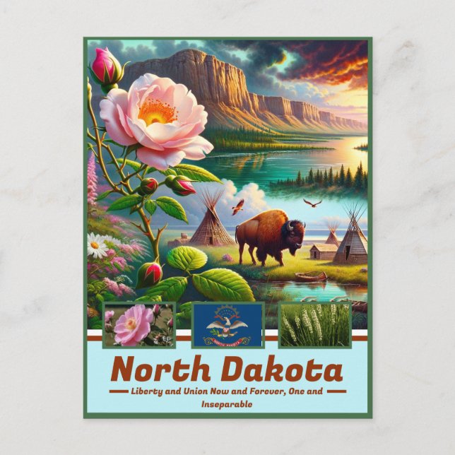 Postal Panorama de Dakota del Norte: Viaje panorámico (Anverso)