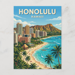 Postal Panorama de Honolulu Hawaii