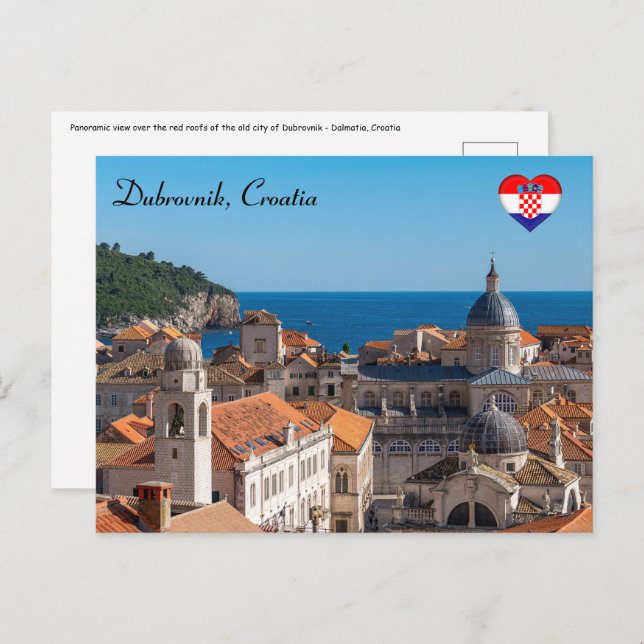 Postal Panorama de la ciudad de Dubrovnik - Croacia (Anverso / Reverso)