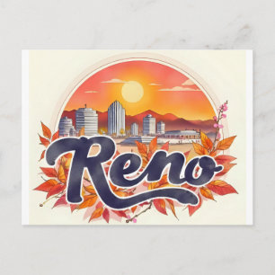 Postal Panorama de la ciudad de Reno Nevada