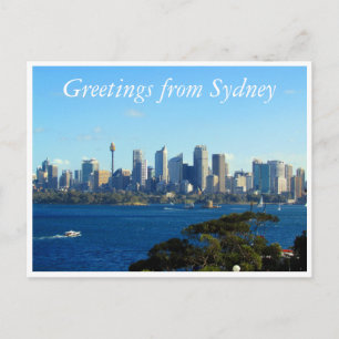 Postal panorama de la ciudad de sydney saludos