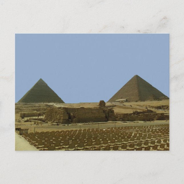 Postal Panorama de las pirámides egipcias (Anverso)