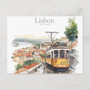 Postal Panorama de Lisboa Portugal - Arte de viaje en tra
