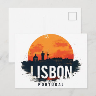 Postal Panorama de Lisboa Portugal - Arte de Viajes Vinta