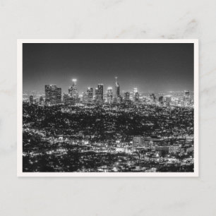Postal Panorama de Los Ángeles de Noche Vista del Centro 