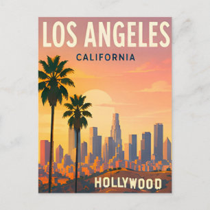 Postal Panorama de Los Ángeles y Hollywood Hills