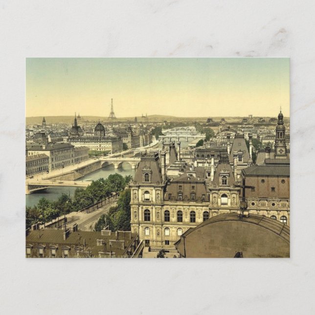 Postal Panorama de los siete puentes, París, Francia (Anverso)