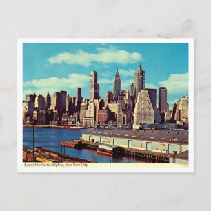 Postal Panorama de Lower Manhattan, vintage de los 70