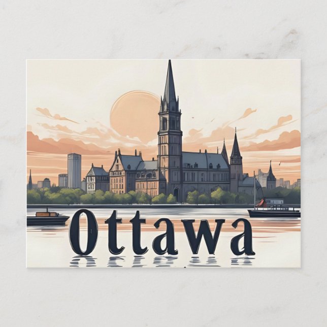 Postal Panorama de Ottawa Canadá (Anverso)