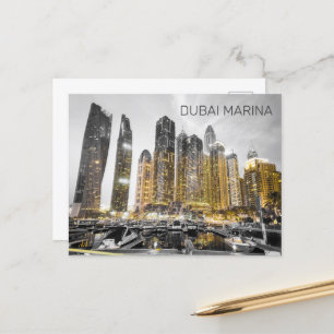 Postal Panorama de Vintage de Dubai Marina City UAE