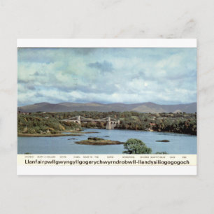 Postal Panorama del nombre del pueblo galés Llanfair PG