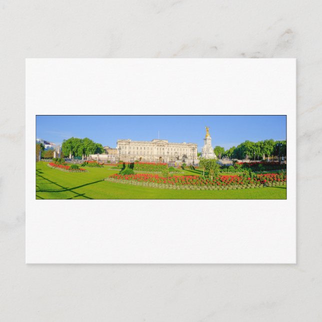 Postal Panorama del Palacio de Buckingham, Londres Reino  (Anverso)