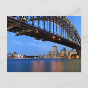 Postal Panorama del puente del puerto de Sydney, Ópera de