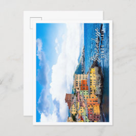 Postal panorama del puerto deportivo de Boccadasse en Gén