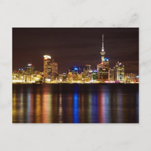 Postal Panorama nocturno de Auckland