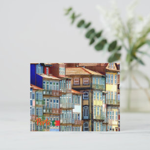 Postal Panorama ribereño de la ciudad de Porto en Portuga