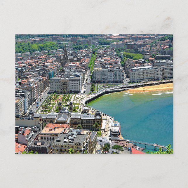 Postal Panorama. San Sebastián y la Bahía de La Concha. (Anverso)