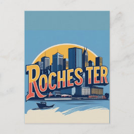 Postal Panorama urbano de la ciudad de Rochester, Nueva Y