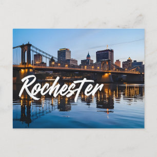 Postal Panorama urbano de la ciudad de Rochester Nueva Yo