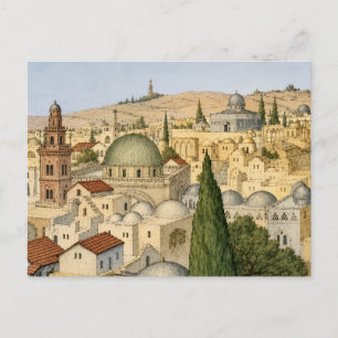 Postal Panorama Vintage de Jerusalén