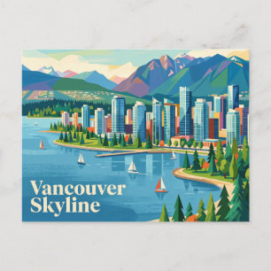 Postal Panorama vintage de Vancouver Canadá