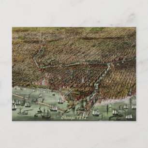 Postal Panoramic Chicago 1892