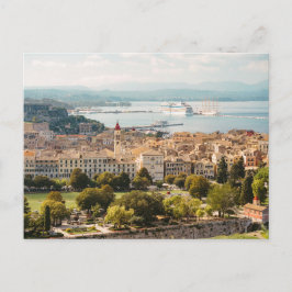 Postal Panoramic Corfu Old Town view, Greece