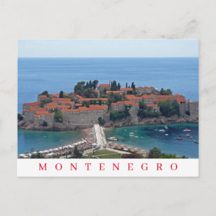 postal panorámica de Montenegro Sveti Stefan