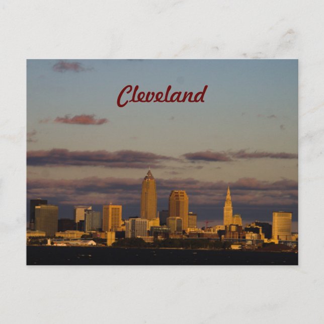 Postal Panorámica horizonte Cleveland (Anverso)