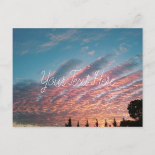Postal panorámica personalizada Sunset Pink Clouds