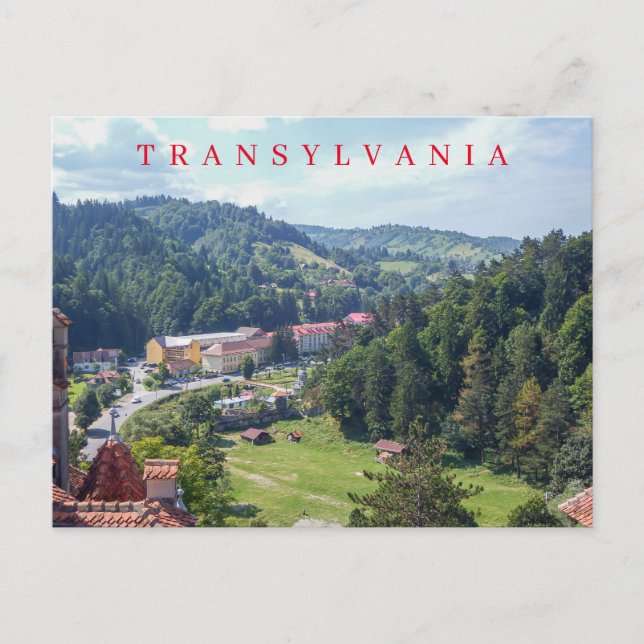 Postal panorámica Transilvania Bran (Anverso)