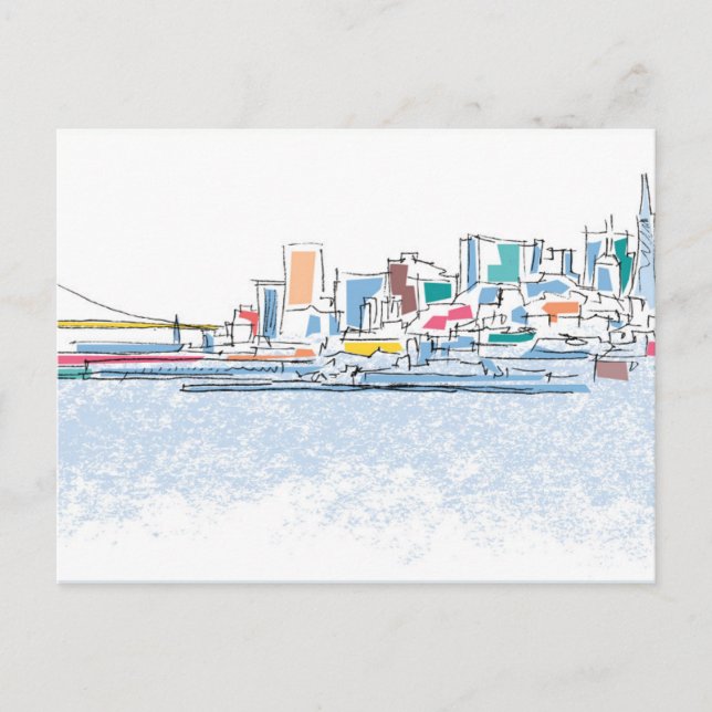 Postal Panorámico San Franciso, CA (Anverso)