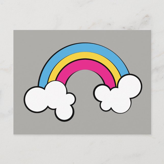 Postal Pansexual | Diseño de arco iris | (Anverso)