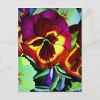 Pansias rojas acuarela flor arte original