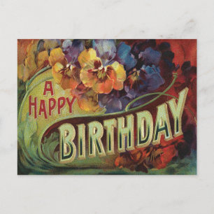 Postal Pansies Pansy Rainbow Flowers Floral