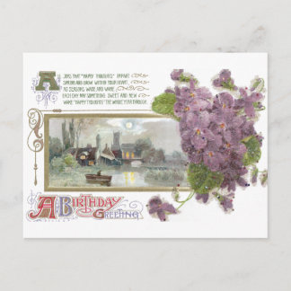 Postal Pansies y el cumpleaños de Serene Vignette Vintage