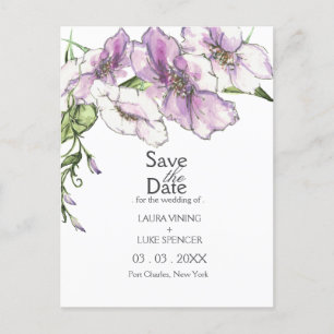 Postal Pansy moderno salva la fecha